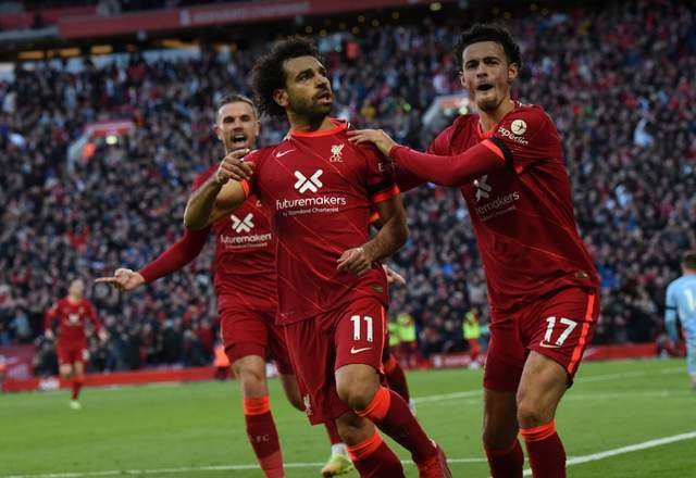  萨拉赫传射建功利物浦逆转布莱顿延续不败金身